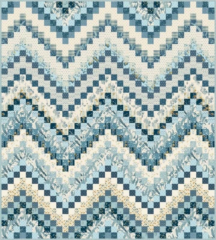 Laundry Basket Quilts Ocean Tide Quilt Pattern Finished Size: 70.5"x78"