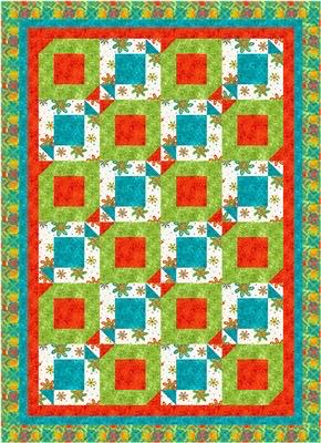 Fabric Cafe Velocity Quilt Pattern - Uses only 5 Yards of Fabric Finished Size 57”x79" 092411