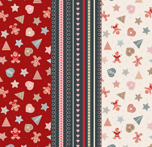 LIMITED EDITION Fabric Cafe Irish Christmas Quilt Kit Featuring Lewis & Irene Gingerbread Season Fabric Collection Finished Size: 42.5x58.5"