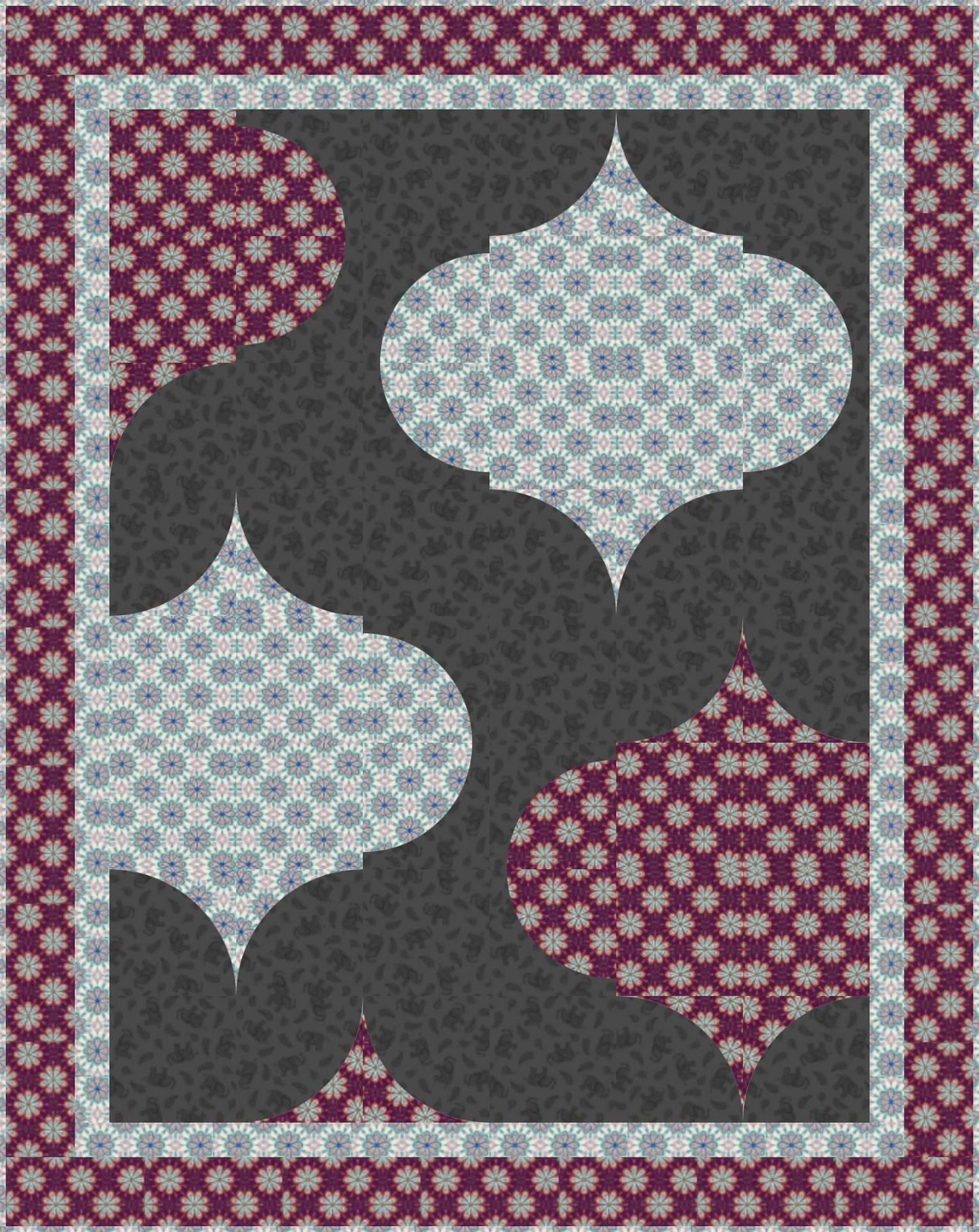 LIMITED EDITION!! Fabric Cafe Mosaic Quilt Kit Featuring Lewis & Irene Soraya Fabric Collection Finished Size: 42.5"x53.5"