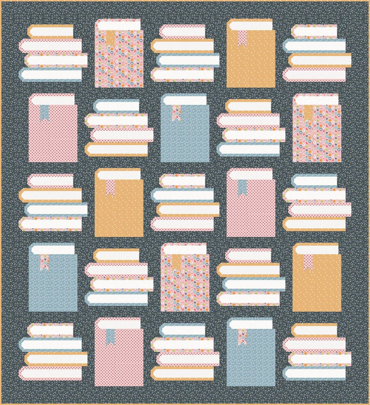 LIMITED EDITION!! Pen + Paper Patterns Book Nook Quilt Kit Featuring Poppie Cotton Sunshine & Chamomile Fabric Collection