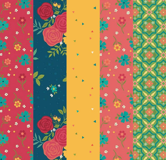 LIMITED EDITION!! Fabric Cafe Passage Quilt Kit Featuring Riley Blake Market Street Fabric Collection Finished Size: 54”x63"