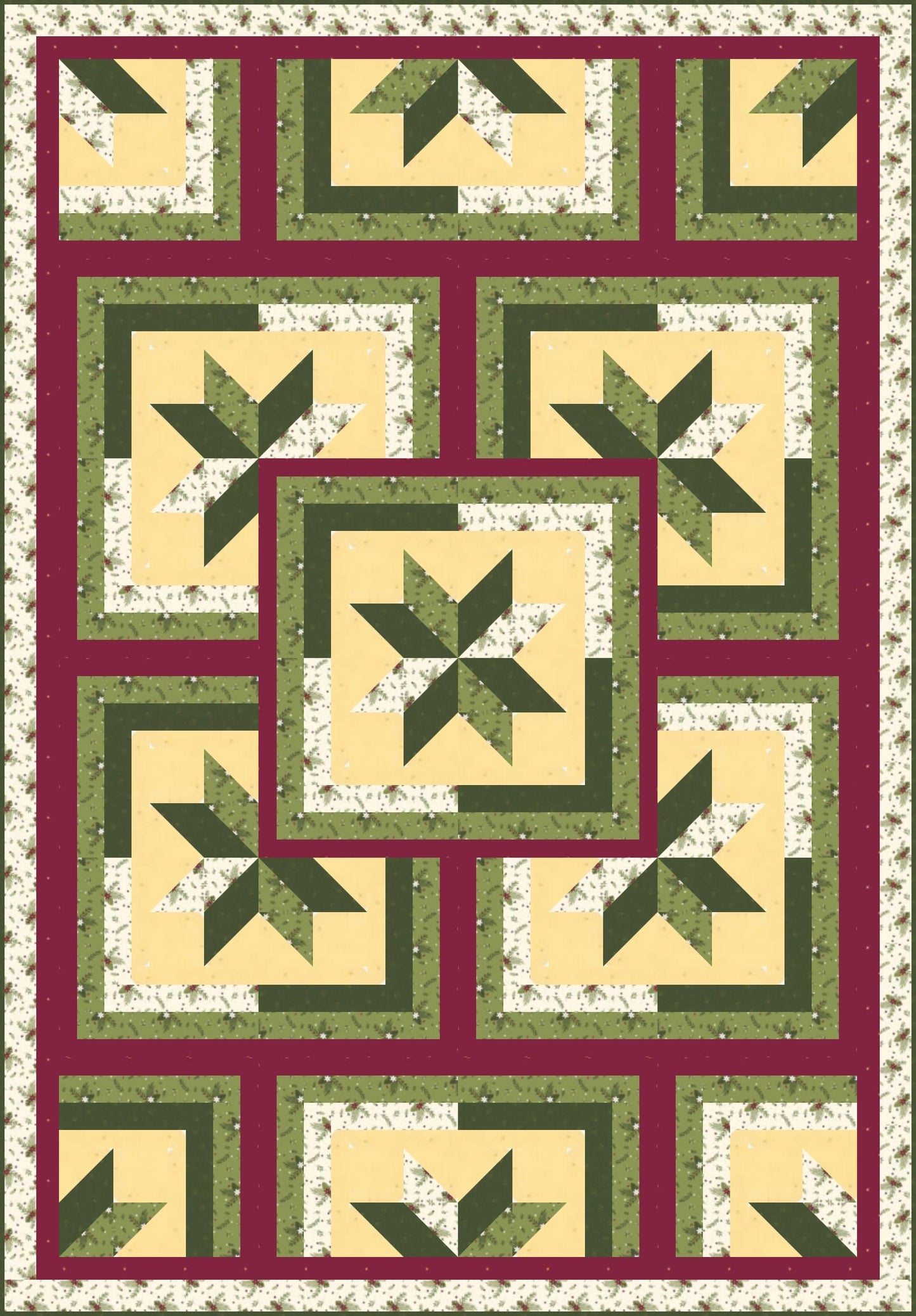 LAST ONE!! Limited Edition Fabric Cafe Zenith Quilt Kit Featuring Riley Blake Silent Night Fabric Collection Finished Size: 50"x72"