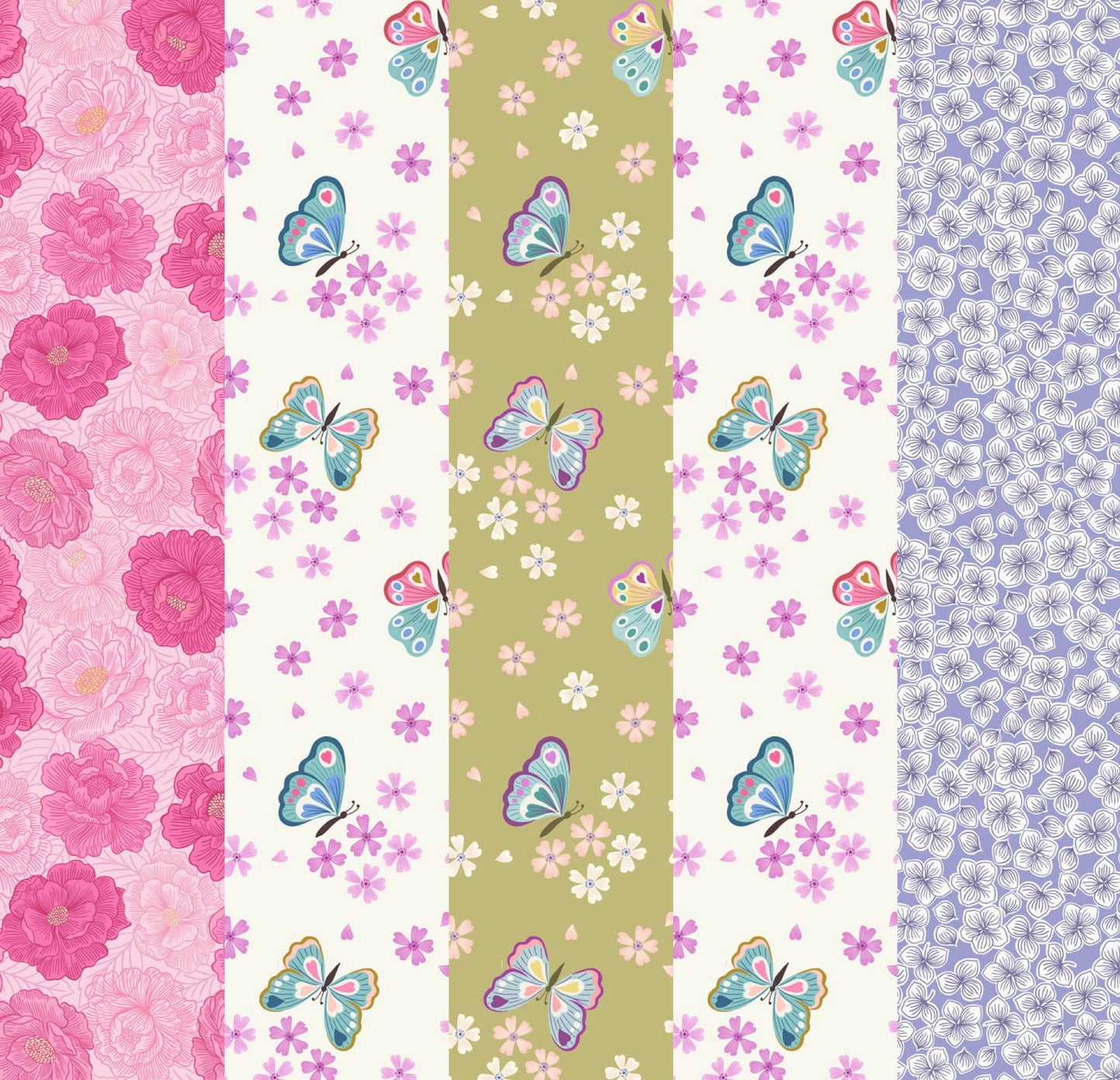 LIMITED EDITION!! Fabric Cafe Zenith Quilt Kit Featuring Lewis & Irene Love Blooms Fabric Collection Finished Size: 50"x72"