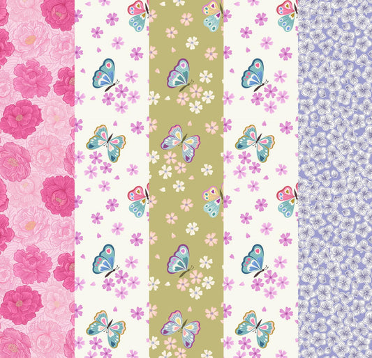 LIMITED EDITION!! Fabric Cafe Zenith Quilt Kit Featuring Lewis & Irene Love Blooms Fabric Collection Finished Size: 50"x72"