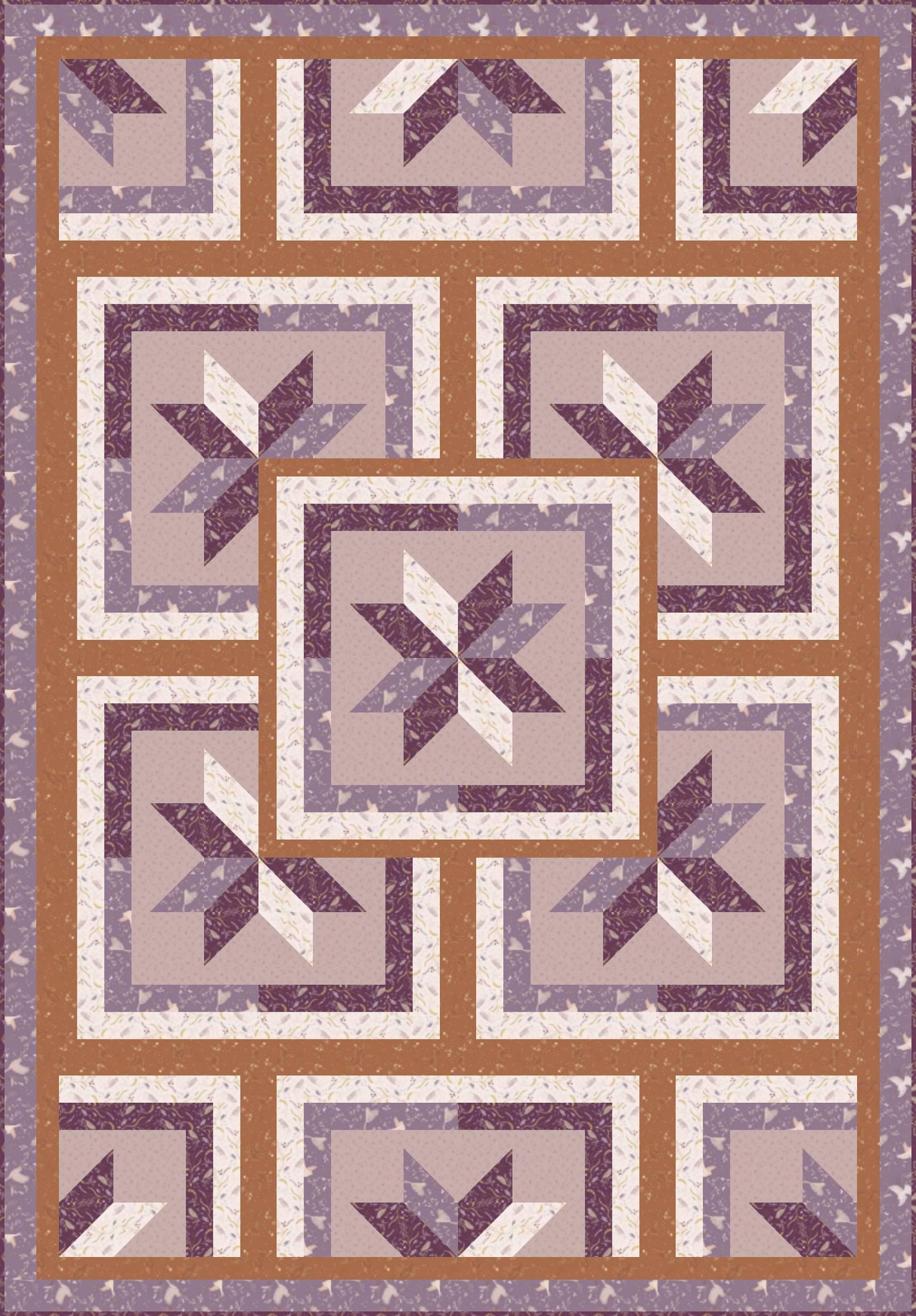LIMITED EDITION!! Fabric Cafe Zenith Quilt Kit Featuring Lewis & Irene Meadowside Fabric Collection Finished Size: 50"x72"