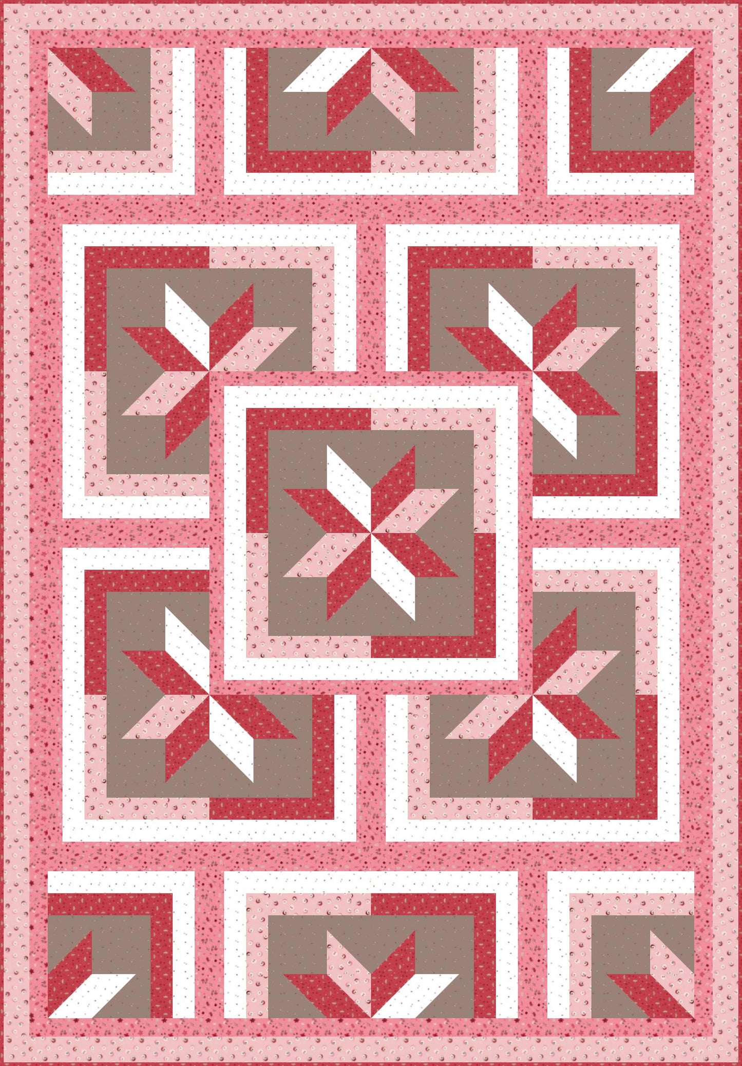 LIMITED EDITION!! Fabric Cafe Zenith Quilt Kit Featuring Riley Blake To Grandmother's House Fabric Collection Finished Size: 50"x72"