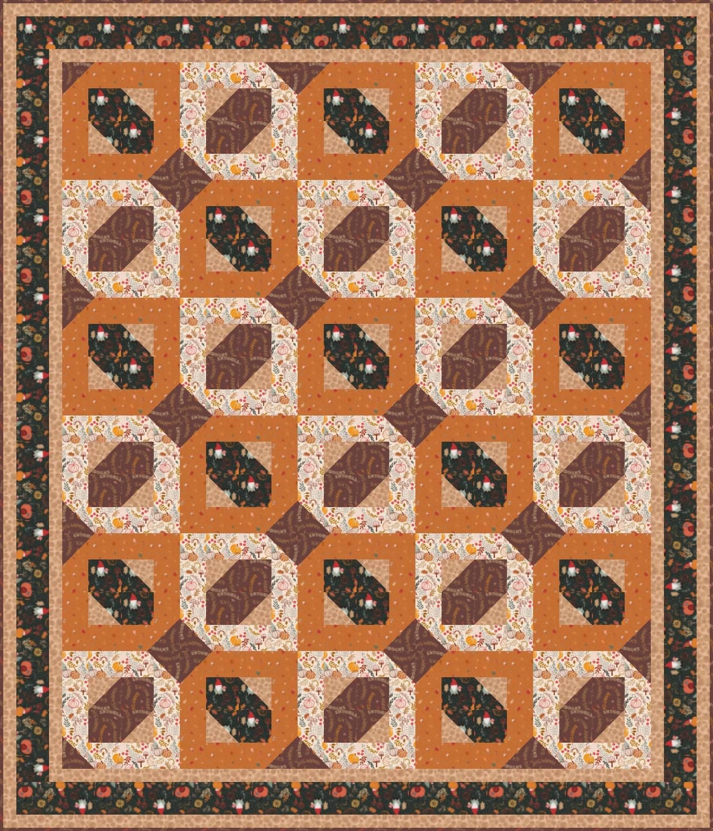 LIMITED EDITION!! Fabric Cafe Passage Quilt Kit Featuring Lewis & Irene Snuggle Season Fabric Collection Finished Size: 54”x63"