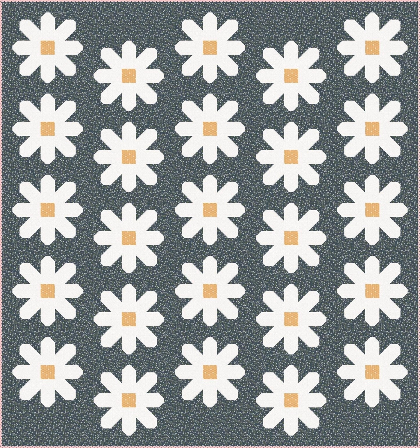 Pen + Paper Patterns Fresh as a Daisy Quilt Kit Featuring Poppie Cotton Sunshine & Chamomile Fabric Collection Finished Size: 59.5"x63.5"
