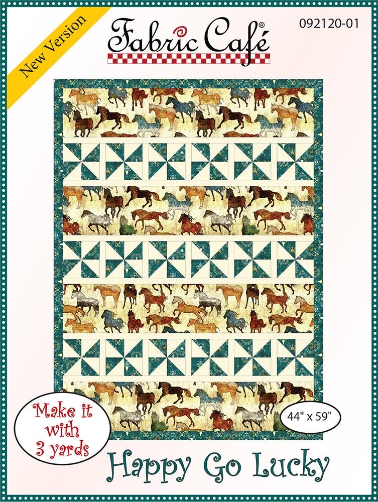 LIMITED EDITION Fabric Cafe Happy Go Lucky Quilt Kit Featuring Poppie Cotton Kaisley Rose Fabric Collection