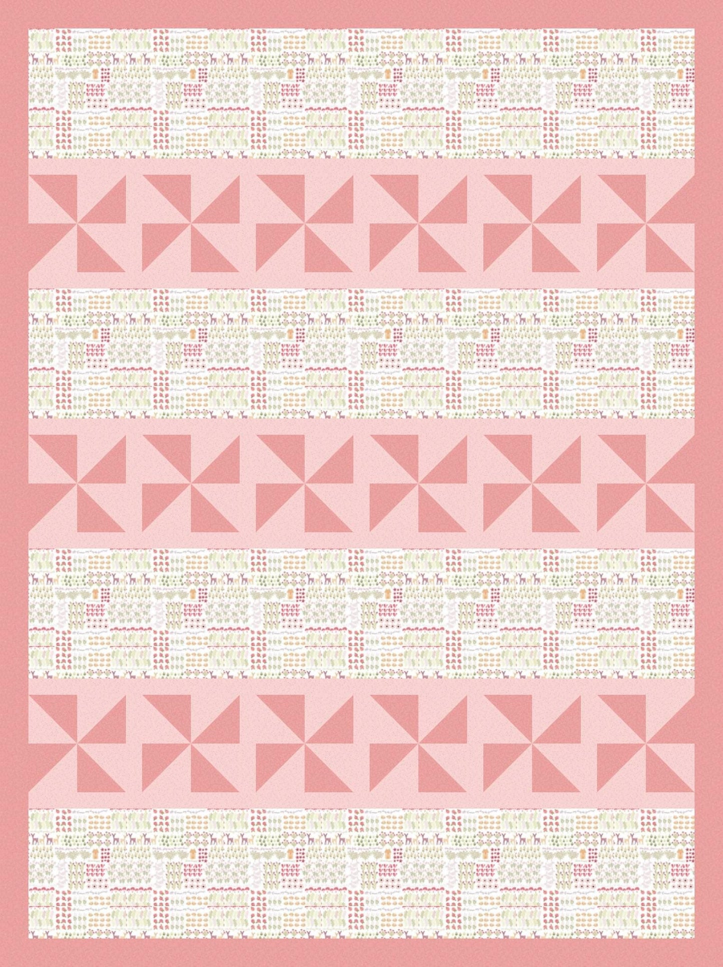 LIMITED EDITION Fabric Cafe Happy Go Lucky Quilt Kit Featuring Poppie Cotton Kaisley Rose Fabric Collection