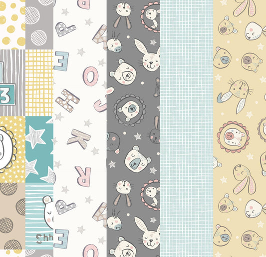 LIMITED EDITION!! Fabric Cafe Velocity Quilt Kit Featuring Lewis & Irene Bella Bunny and Bear Fabric Collection Finished Size: 57"x79"