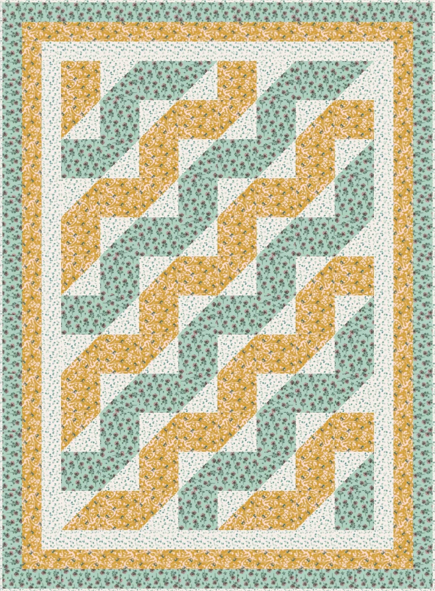 LIMITED EDITION!! Fabric Cafe Waves Quilt Kit Featuring Riley Blake Porch Swing Fabric Collection Finished Size: 44.5"x60.5"