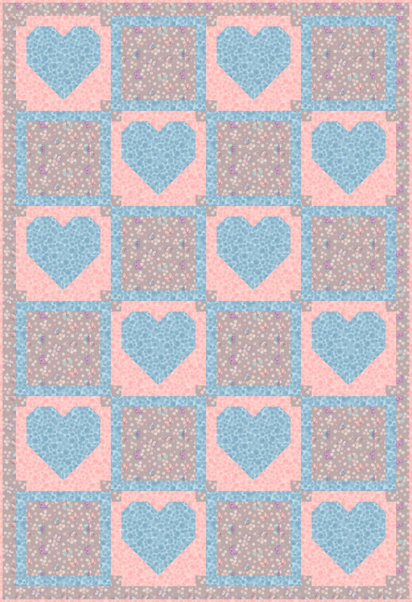 LIMITED EDITION!! Fabric Cafe Amore Quilt Kit Featuring Lewis & Irene Love Blooms Fabric Collection Finished Size: 39"x57"