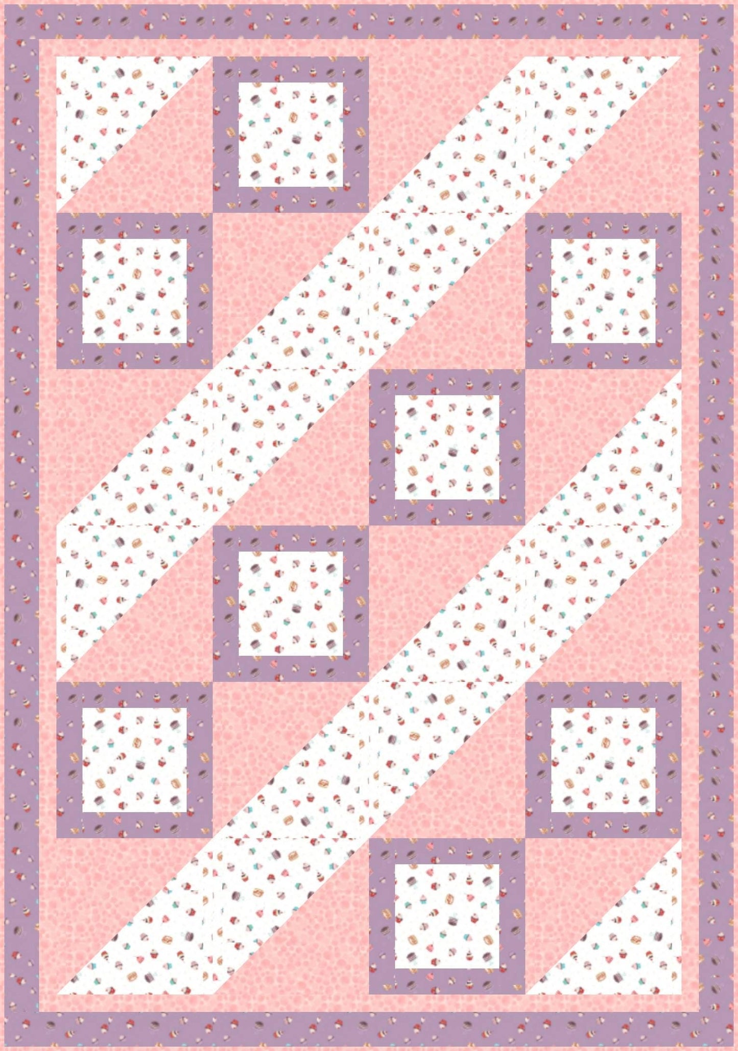 LIMITED EDITION Fabric Cafe Ashford Square Quilt Kit Featuring Lewis & Irene Small Things Sweet Fabric Collection Finished Size: 42.5"x60.5"