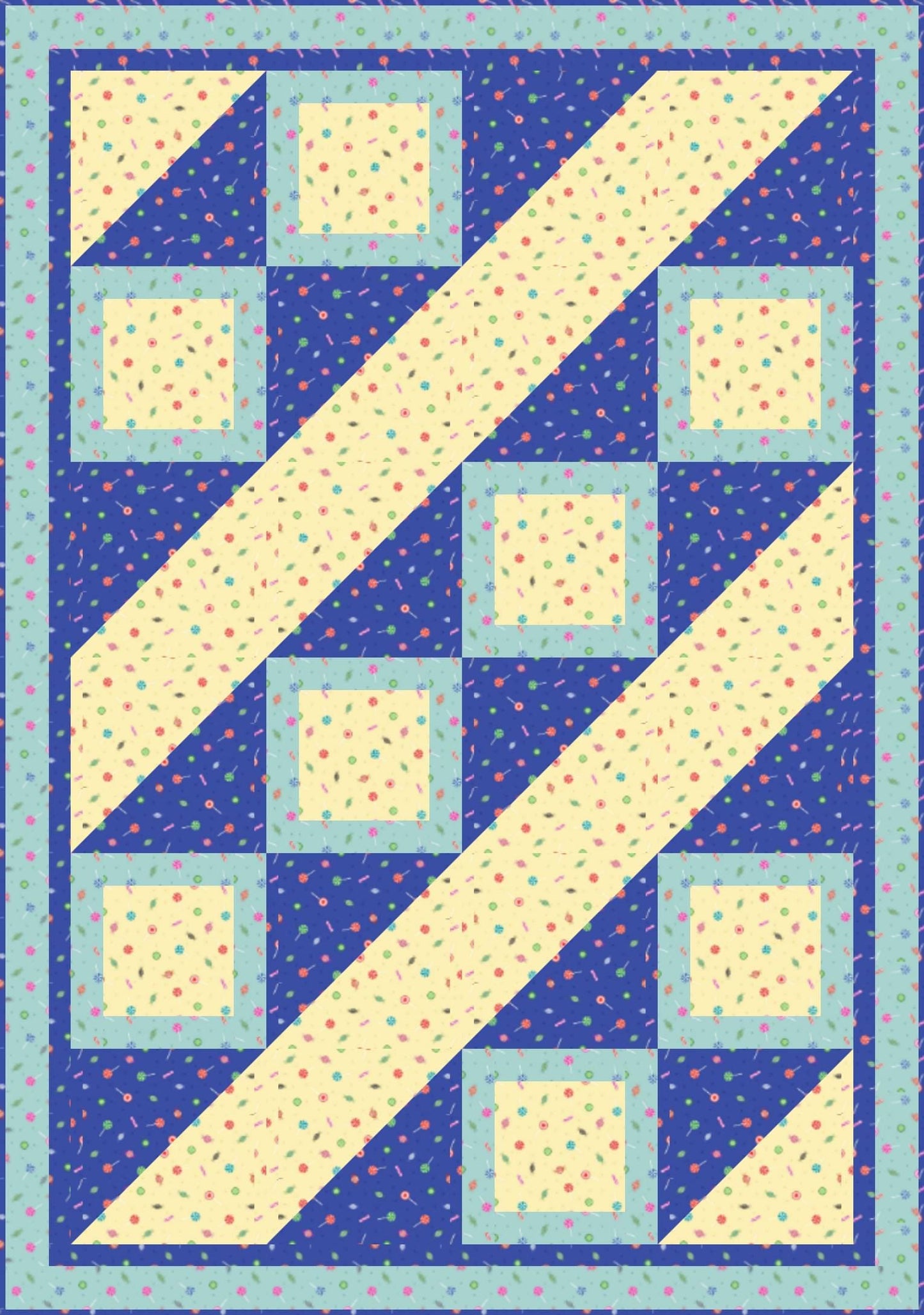 LIMITED EDITION Fabric Cafe Ashford Square Quilt Kit Featuring Lewis & Irene Small Things Sweet Fabric Collection Finished Size: 42.5"x60.5"