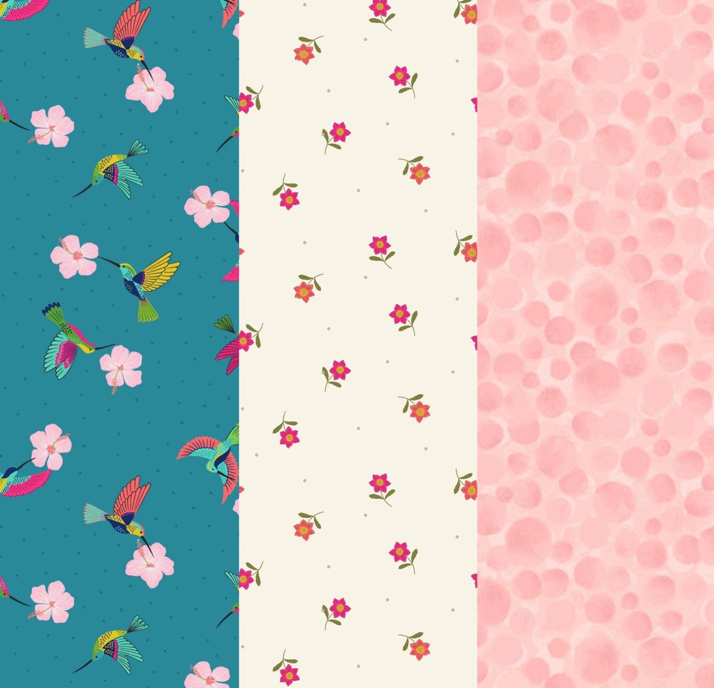 LIMITED EDITION Fabric Cafe Ashford Square Quilt Kit Featuring Lewis & Irene Hibiscus Hummingbird Fabrics Finished Size: 42.5"x60.5"