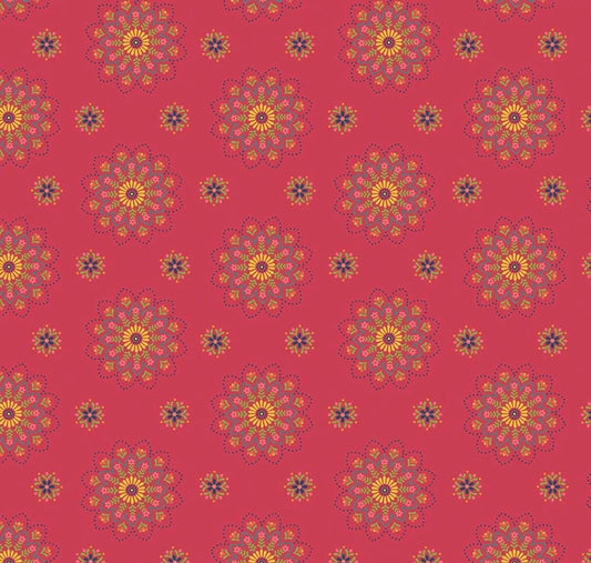 Riley Blake Heather Peterson Market Street Fabric Collection Medallions on Berry Premium 100% Quilt Shop Quality Cotton Fabric