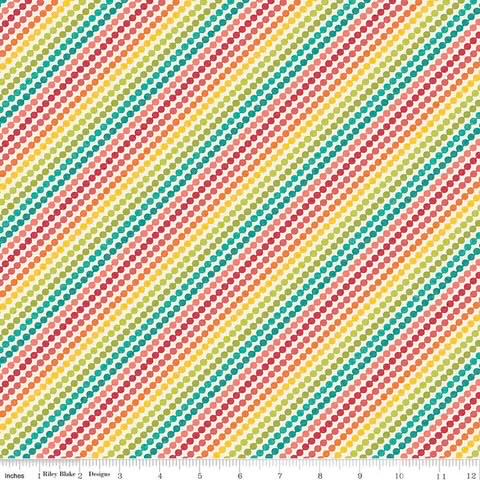 Riley Blake Heather Peterson Market Street Fabric Collection Rainbow Stripes on Cream Premium 100% Quilt Shop Quality Cotton Fabric