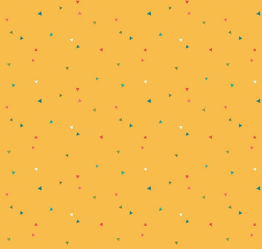Riley Blake Heather Peterson Market Street Fabric Collection Triangles on Yellow Premium 100% Quilt Shop Quality Cotton Fabrics