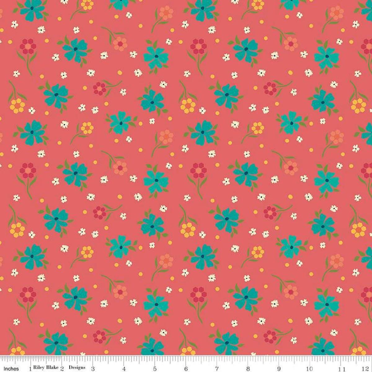 Riley Blake Heather Peterson Market Street Fabric Collection Flowers on Tea Rose Premium 100% Quilt Shop Quality Cotton Fabrics