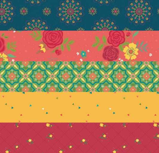 LIMITED EDITION!! Fabric Cafe Passage Quilt Kit Featuring Riley Blake Market Street Fabric Collection Finished Size: 54”x63"