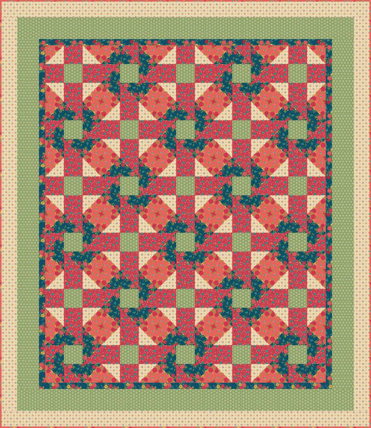 LIMITED EDITION!! Fabric Cafe Twister Quilt Kit Featuring Riley Blake Market Street Fabric Collection Finished Size: 59.5”x68.5"