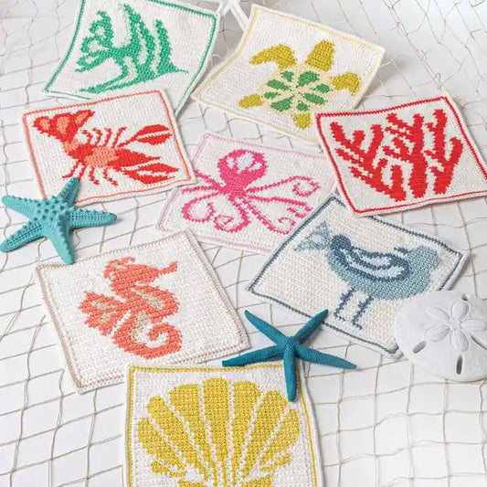 Annie's Crochet By The Seas Dishcloths - 10 Dishcloths Made Using DK -Weight Cotton Yarn Per Pattern Book (Softcover) 871859