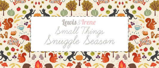 Lewis & Irene Small Things Snuggle Season Fabric Collection Harvest Mice and Berries on Warm Lavender Authentic Premium 100% Cotton Fabrics