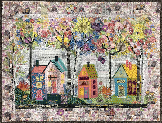 Laura Heine Birch Street Collage Quilt Pattern Finished Size: 38"x50" LHFWBIRCHST