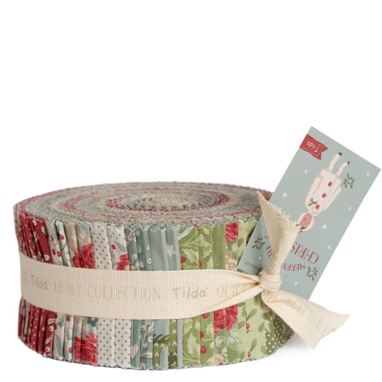 Tilda Merry Little Christmas Eve & Noel Fabric Collection 40pc (2.5" Strips) Jellyroll Authentic Premium 100% Cotton Fabrics