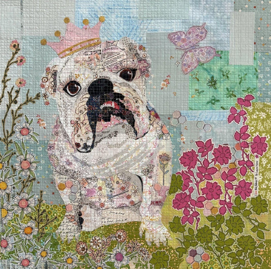 Laura Heine My Girl (English Bulldog) Collage Wall Quilt Pattern Finished Size: 24"x24"
