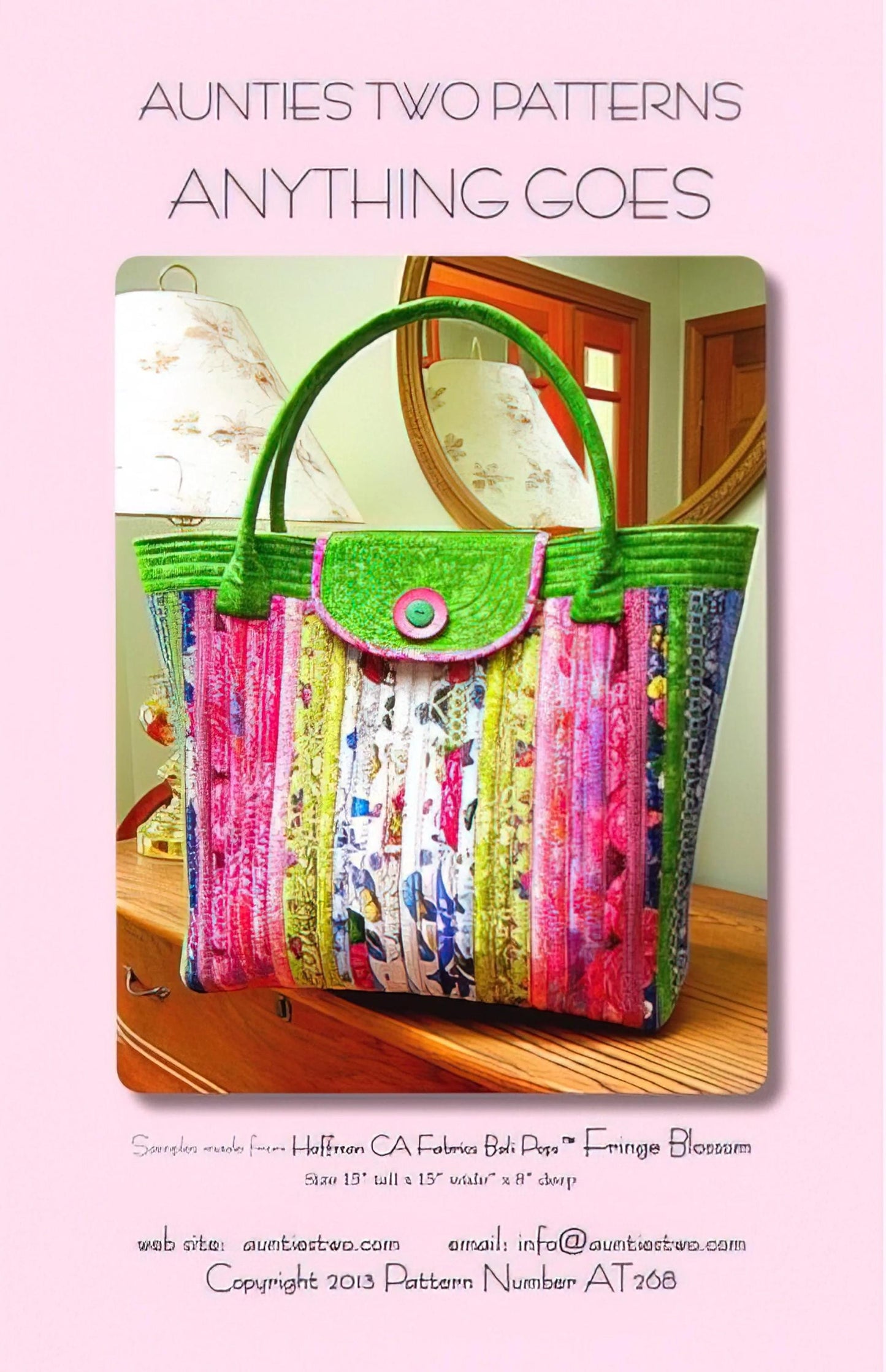 Aunties Two Anything Goes Pattern AT268 Finished Size: 15"x15"x8"