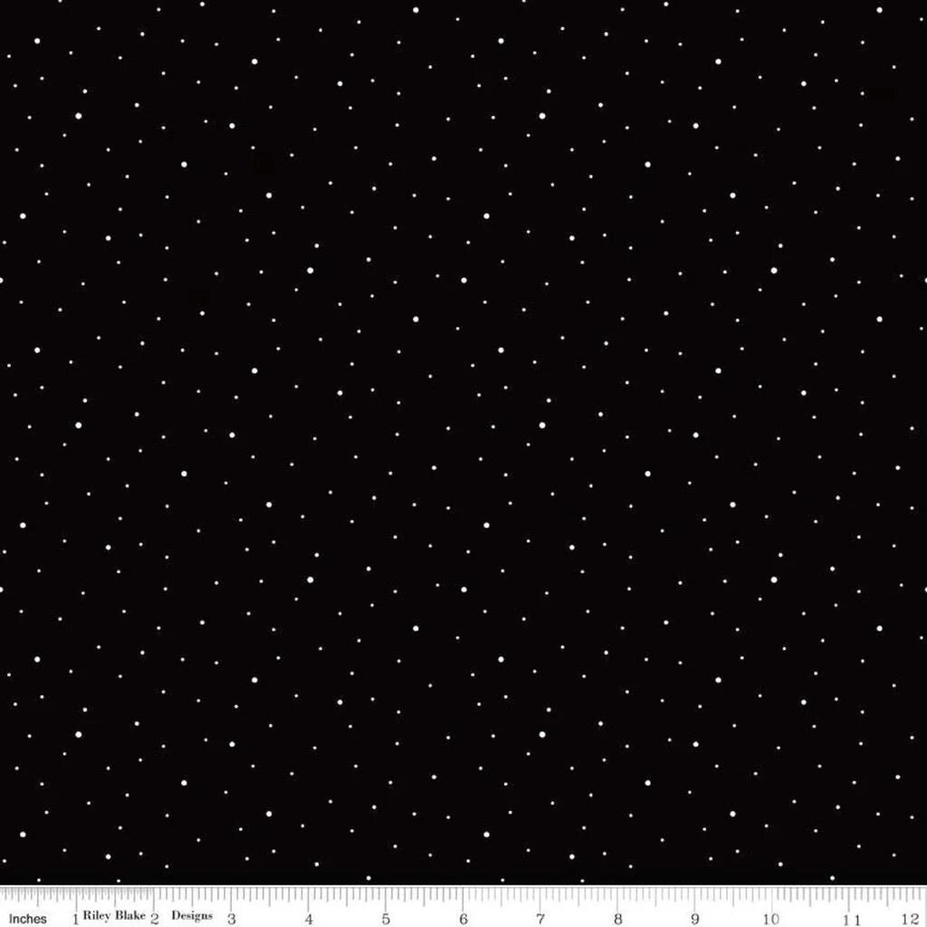 Riley Blake Dapple Dot Fabric Collection Dapple Dot Black Authentic Premium 100% Cotton Quilt Shop Quality Fabrics C640-Black