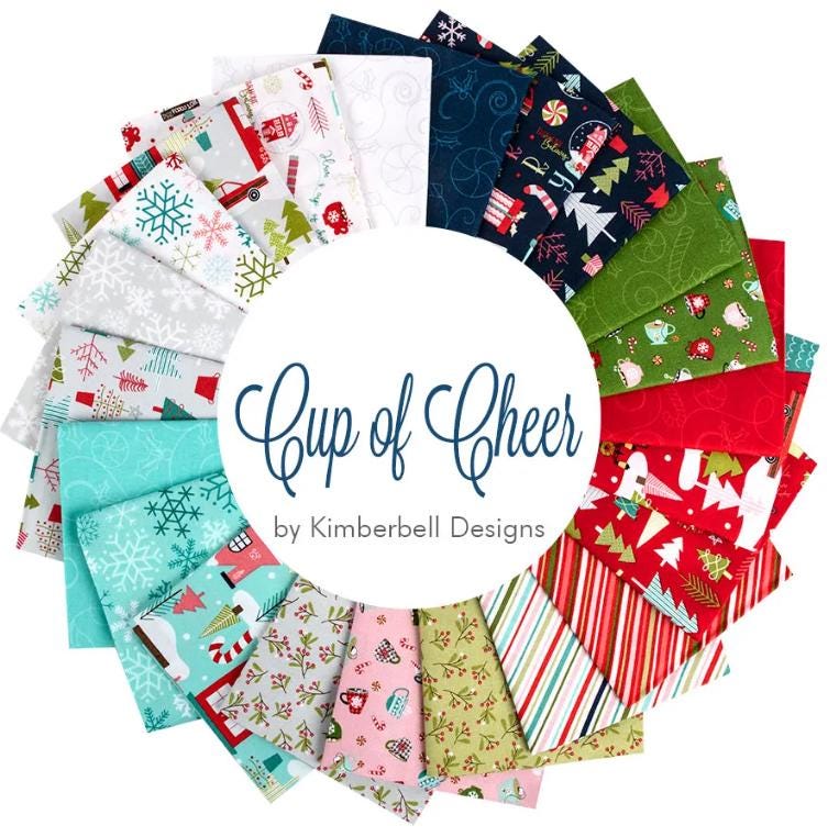 Maywood Studio Kimberbell Cup of Cheer Fabric Collection 27” Pillow Panel Authentic Premium 100% Cotton Fabric