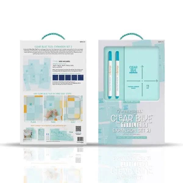 Kimberbebll Clear Blue Tiles Expansion Set 2 - Works WIth Large-Scale Quilting Designs KDTL113
