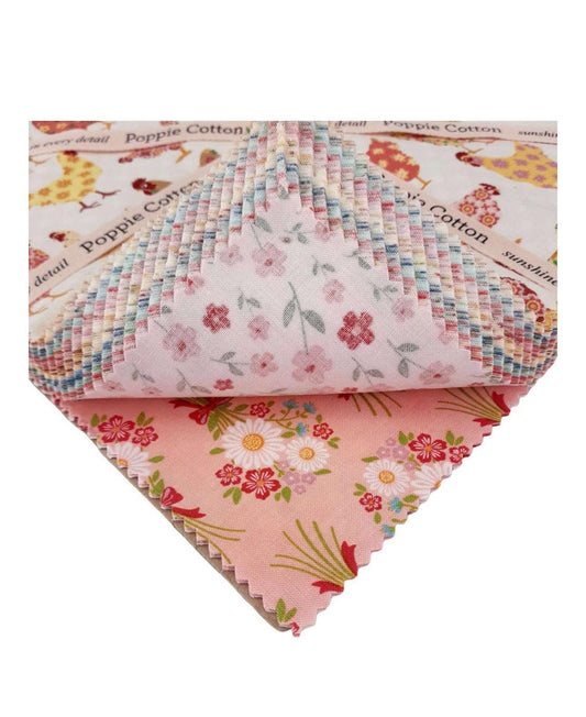 Poppie Cotton Prairie Sisters Homestead Fabric Collection 60pc 5" Stacker Authentic Premium 100% Cotton Quilt Shop Quality Fabrics