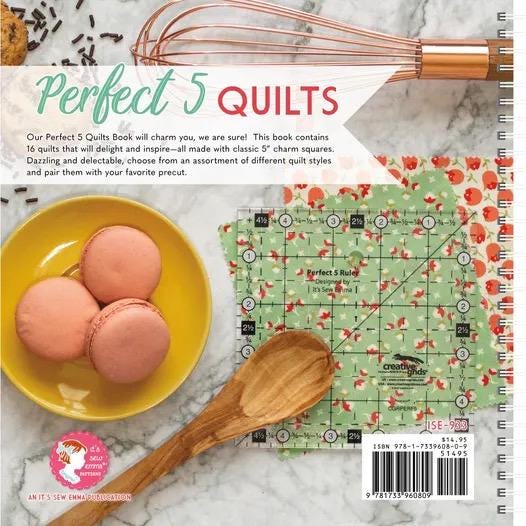 It's Sew Emma Perfect 5 Quilt Book - 16 Quilts Featuring Creative Grids Perfect 5 Ruler (Ruler Not Included) ISE-933