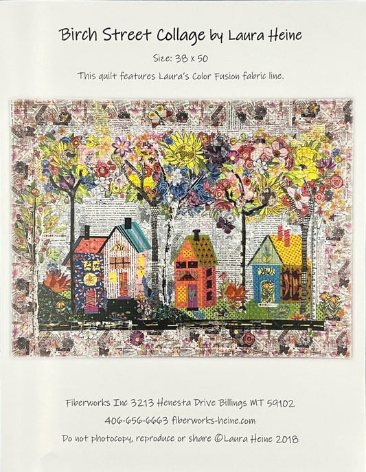 Laura Heine Birch Street Collage Quilt Pattern Finished Size: 38"x50" LHFWBIRCHST