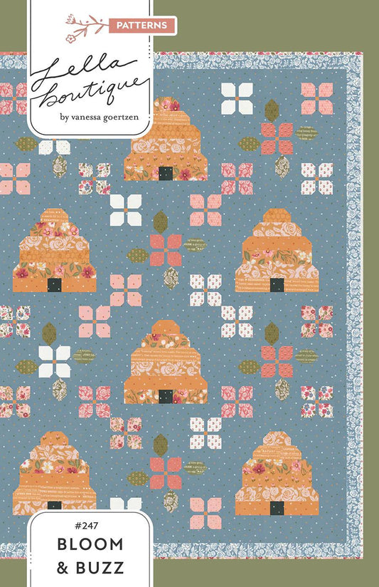 Lella Boutique Bloom & Buzz Quilt Pattern Finished Size: 72.5" x 72.5" LB247