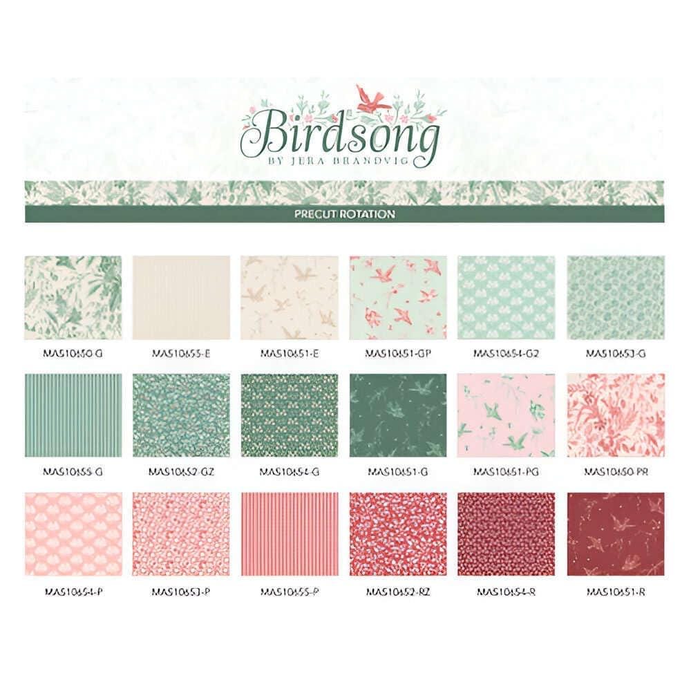 Maywood Studio Birdsong Fabric Collection 40pc (2.5" Strips) Jellyroll Authentic Premium 100% Cotton Fabrics