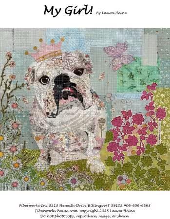 Laura Heine My Girl (English Bulldog) Collage Wall Quilt Pattern Finished Size: 24"x24"