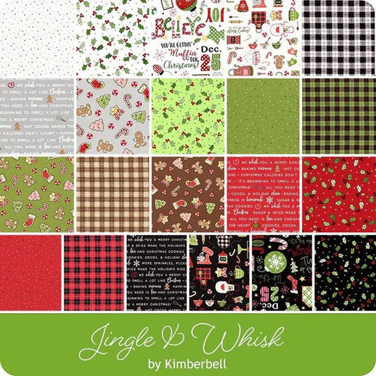 Maywood Studio Kimberbell Jingle & Whisk Fabric Collection Christmas Baking on Black MAS9670-J