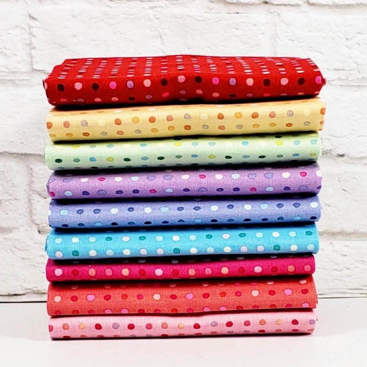 Poppie Cotton Seeing Spots 9pc Fat Quarter Bundle Authentic Premium 100% Cotton Quilt Shop Quality Fabrics