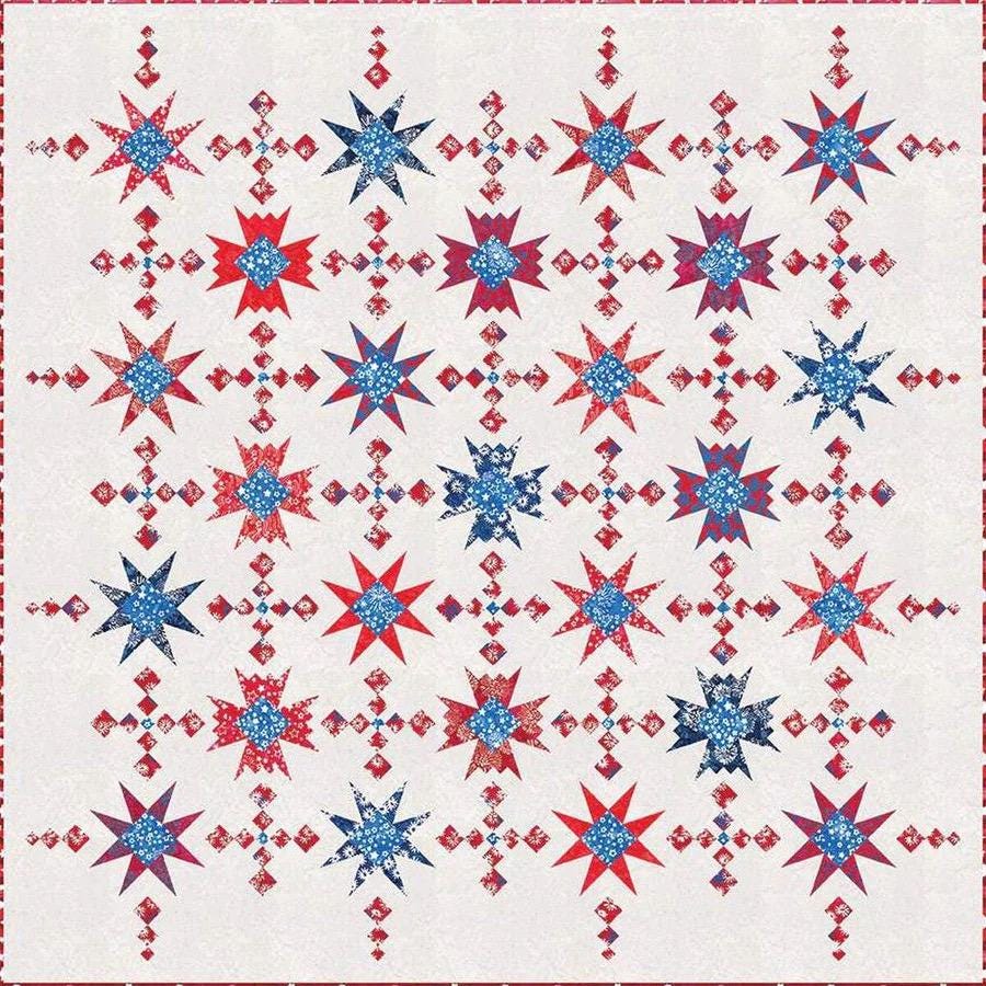 LAST ONE!! Riley Blake Star Chart Quilt Kit Featuring Expressions Batiks Let Freedom Ring Fabric Collection KTBT1014