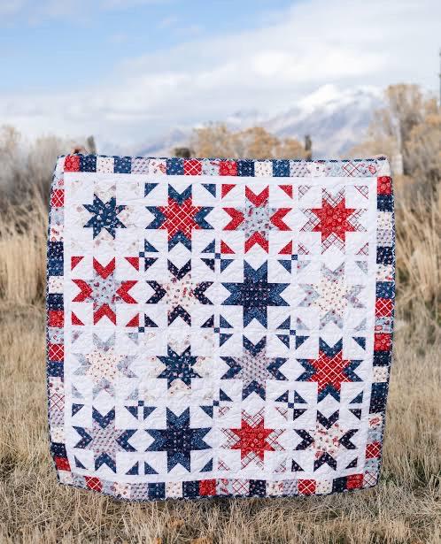 LAST ONE!! Riley Blake Sparklers Quilt Kit Featuring Stars & Stripes Forever Fabric Collection KTBT-15710