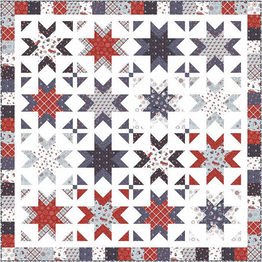 LAST ONE!! Riley Blake Sparklers Quilt Kit Featuring Stars & Stripes Forever Fabric Collection KTBT-15710