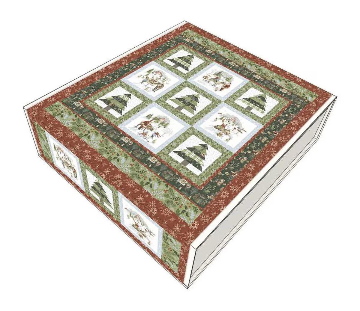 LAST TWO!! Riley Blake Santa's Tree Farm Panel Quilt Kit Featuring Santa's Tree Farm Fabric Collection KTBT-16450