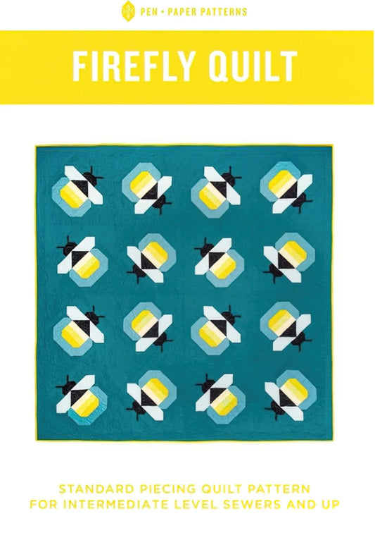 LIMITED EDITION Pen & Paper Patterns Firefly Quilt Kit Featuring Lewis and Irene Bumbleberries Blenders Fabric Collection 72.5"x72.5"