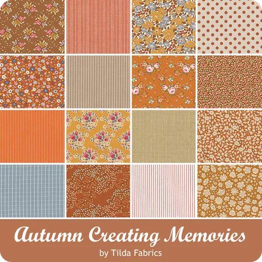 Tilda Creating Memories Autumn Thanksgiving Halloween Fabric Collection Stripe Toffee Authentic Premium 100% Cotton Fabrics